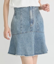 ハイウエストフレアデニムスカート