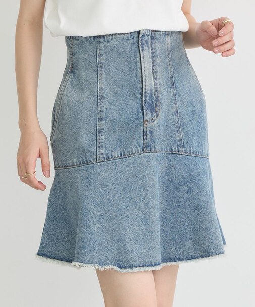 ハイウエストフレアデニムスカート