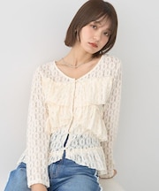 レースフリルメローカーディガン