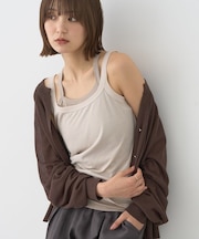 配色レイヤードタンクトップ