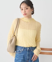 ハイネックシアーうねうねプルオーバー