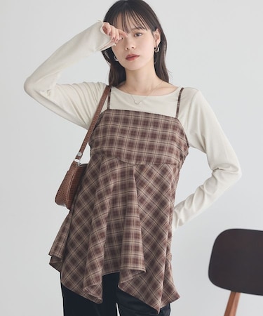 イレヘムチェックキャミチュニック