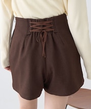 バックレースアップショートパンツ