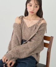 【WEB限定】SET2点ショートカーディガン＋リボンキャミソール