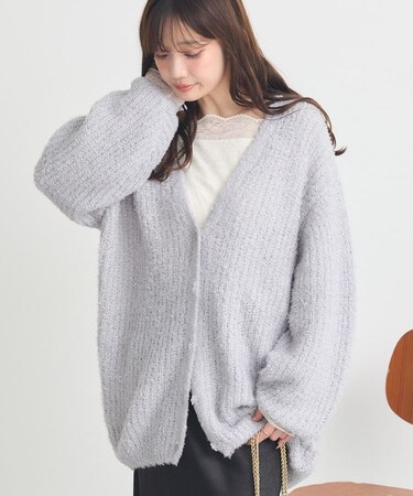 スパンコールブークレカーディガン