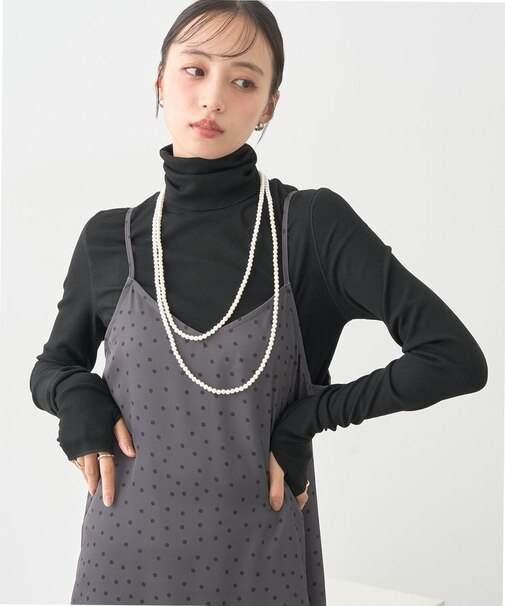 リブタートルネックプルオーバー