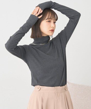 リブタートルネックプルオーバー