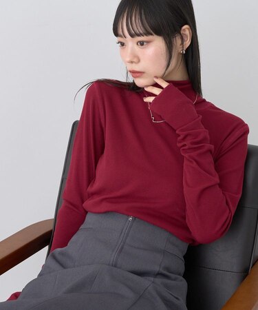 リブタートルネックプルオーバー