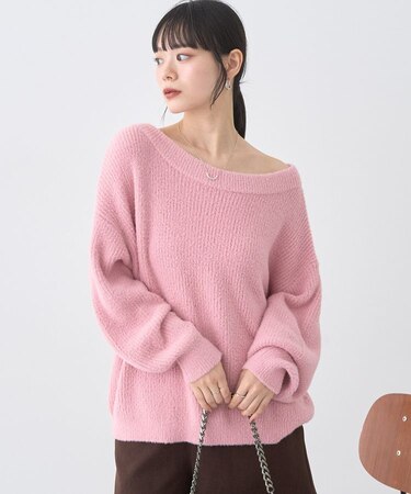 パウダーシャギー畦プルオーバー