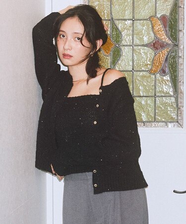 SET2点フラワースパンコールカーデ＋ビスチェ