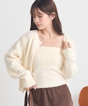 SET２点フラワースパンコールカーデ＋ビスチェ