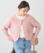 【WEB限定】ゴールド釦ショートニットカーディガン