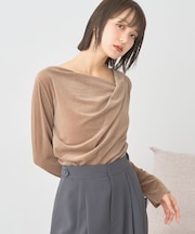 シアーベロアドレープネックプルオーバー