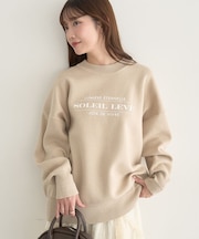 スウェットライクロゴニットプルオーバー