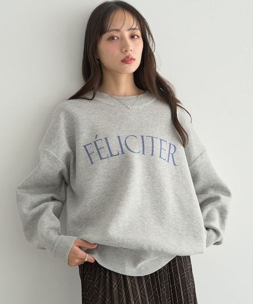 スウェットライクロゴニットプルオーバー