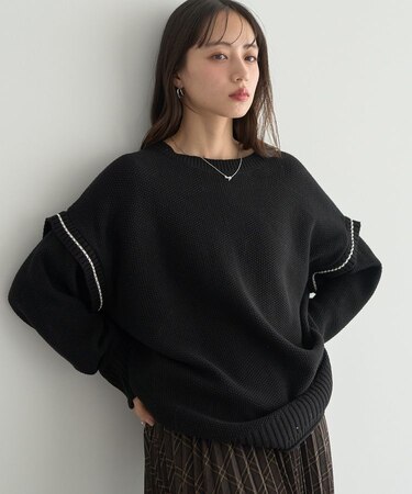 アンチピリングC/A選べる丈配色ニット