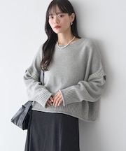 アンチピリングC/A選べる丈配色ニット