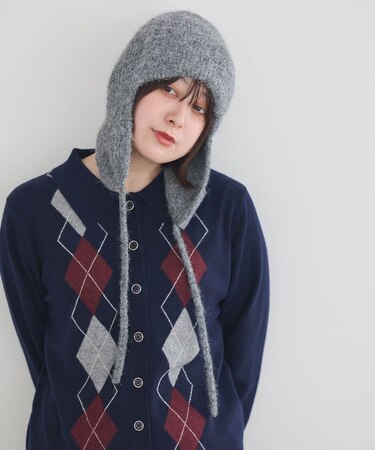 モヘヤタッチイヤーフラップビーニー