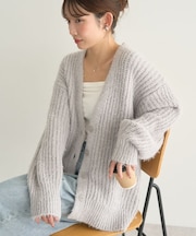 カラーミックスシャギーカーディガン