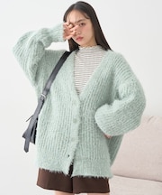 カラーミックスシャギーカーディガン