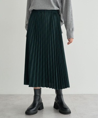 プリーツミディスカート