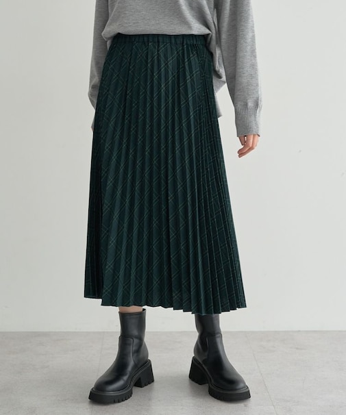 プリーツミディスカート