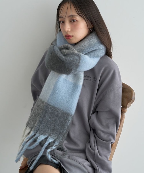 ブロックチェックマフラー｜アースミュージックアンドエコロジー