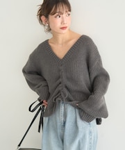 フロントシャーリングニットプルオーバー