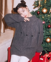 Disney/ポイントミッキーケーブルニット