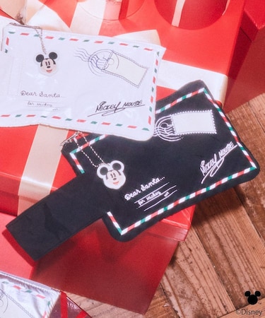 Disney/ミッキーチャーム付きレターモチーフポーチ