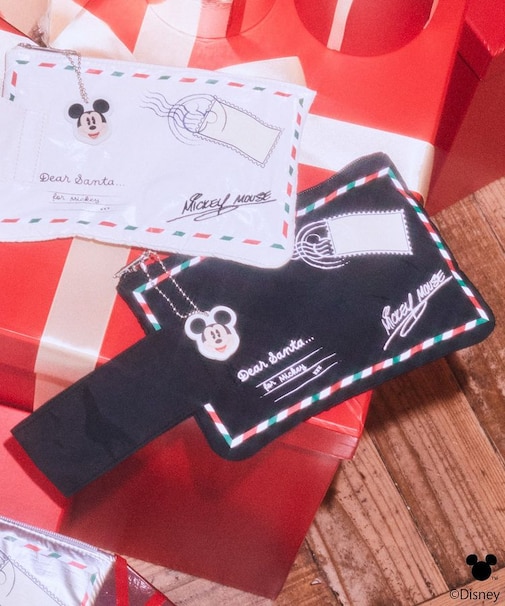 Disney/ミッキーチャーム付きレターモチーフポーチ