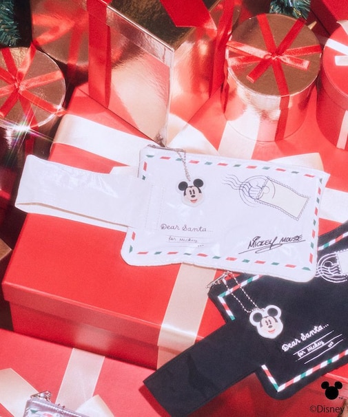 Disney/ミッキーチャーム付きレターモチーフポーチ