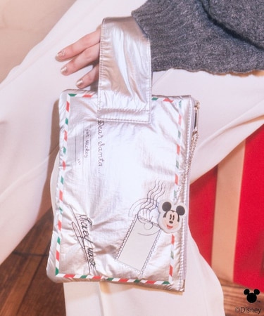 Disney/ミッキーチャーム付きレターモチーフポーチ