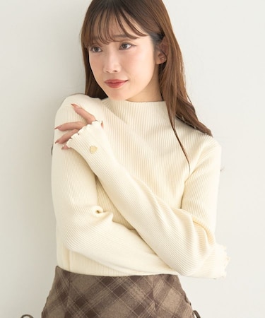 ハートプレートリブニットプルオーバー