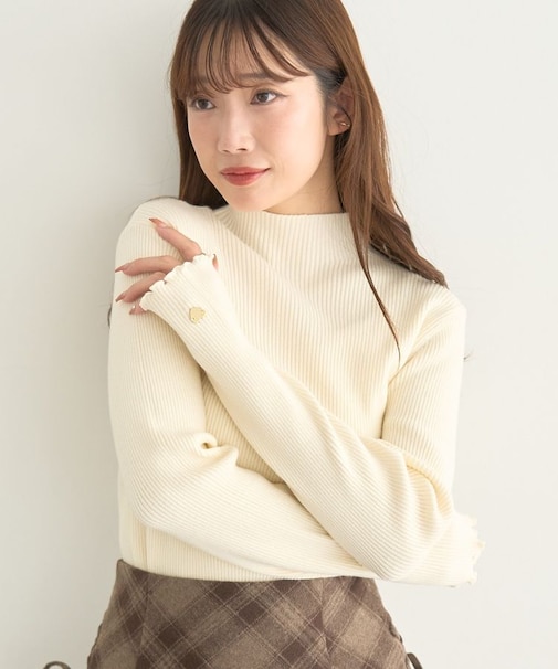 ハートプレートリブニットプルオーバー