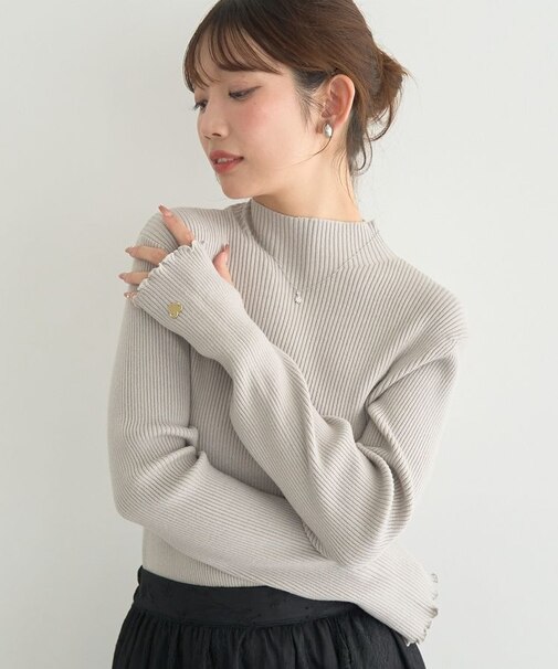 ハートプレートリブニットプルオーバー