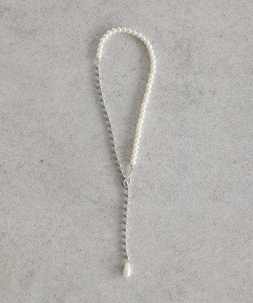 パールフックボールチェーンネックレス