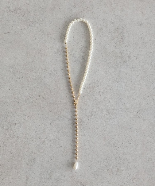 パールフックボールチェーンネックレス