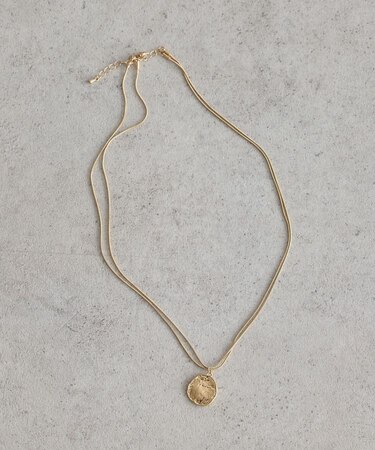 レイヤードチェーンメダリオンネックレス