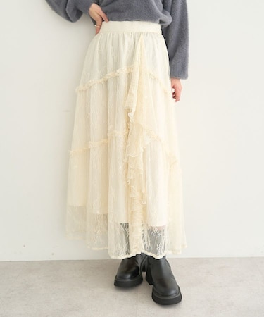 レースフリルティアードスカート