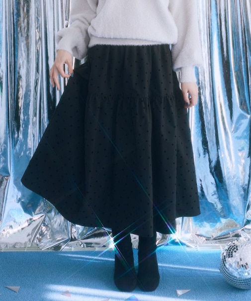 ウエストシャーリングティアードスカート