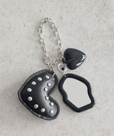 ハートモチーフミラー付きチャーム