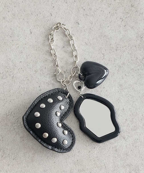 ハートモチーフミラー付きチャーム