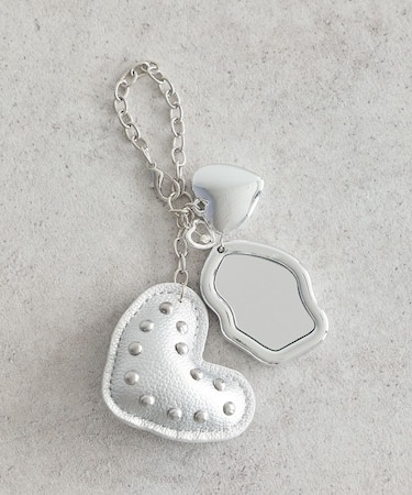 ハートモチーフミラー付きチャーム