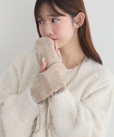 チャーム付きニットミトン