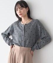 ドットジャガードカーディガン