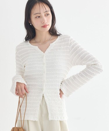 シャーリングカットカーディガン