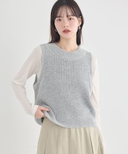 クルーネックニットベスト
