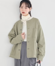 ノーカラーカバーオール