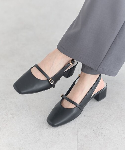 ベルトミュールパンプス